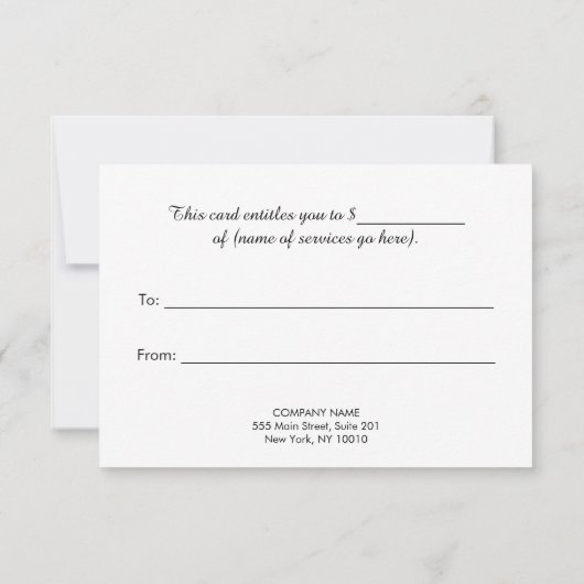 シンプル金ゴールドエレガントハートギフト証明書 (裏面)