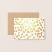 シンプル金ゴールドエレガントハートバレンタインデー 箔カード (封筒付き正面)