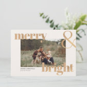 シンプル金ゴールドエレガントフォトフレーム カード (スタンド正面)