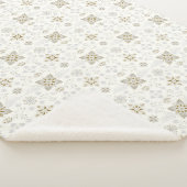 シンプル金ゴールドエレガントフォークタイルパターン シェルパブランケット (3/4)