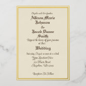 シンプル金ゴールドエレガントフレーム箔招待状 箔招待状 (正面)