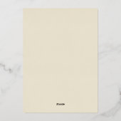 シンプル金ゴールドエレガントフレーム箔招待状 箔招待状 (裏面)