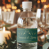 シンプル金ゴールドエレガントフローリッシュエメラルドグリーン結婚ズ ペットボトルラベル