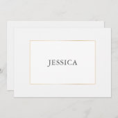 シンプル金ゴールドエレガントメイド・オブ・オーナー(花嫁付き添い人)提案カード セーブザデート (正面/裏面)