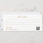 シンプル金ゴールドエレガントモダンギフト券 (裏面)