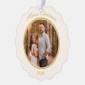 シンプル金ゴールドエレガント紙オーナメントカード オーナメントカード (左)