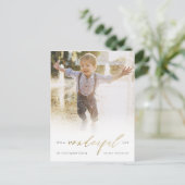 シンプル金ゴールドエレガント素晴らしいライフフォトだ シーズンポストカード (スタンド正面)