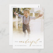 シンプル金ゴールドエレガント素晴らしいライフフォトだ シーズンポストカード (正面/裏面)