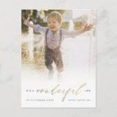 シンプル金ゴールドエレガント素晴らしいライフフォトだ シーズンポストカード (正面)