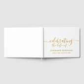 シンプル金ゴールドエレガント追悼碑 ゲストブック (全面)