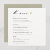 シンプル金ゴールドエレガントKRAFTタイポグラフィメニューカード メニュー (正面/裏面)