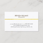 シンプル金ゴールドオストライプンホワイト 名刺 (裏面)