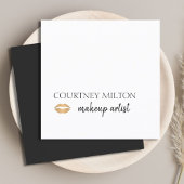 シンプル金ゴールドクフェイクリップのメイクアップアーティスト スクエア名刺