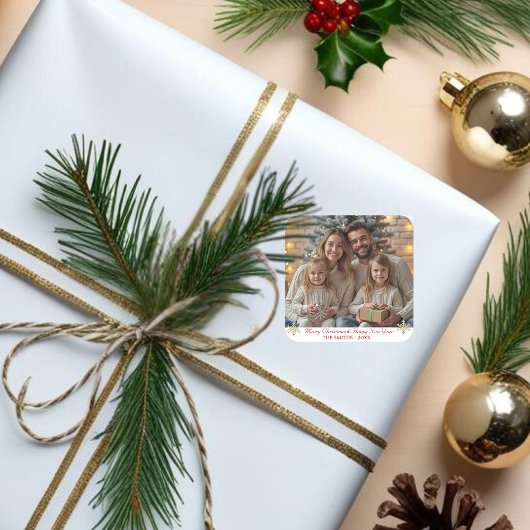 シンプル金ゴールドクラシックスノーフレーク1枚の写真 スクエアシール