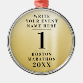 シンプル金ゴールドクラシックメダル大会第1位 メタルオーナメント (正面)