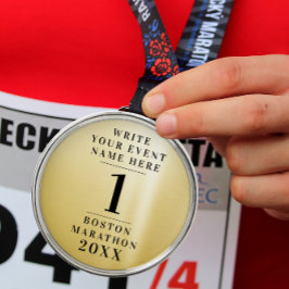 シンプル金ゴールドクラシックメダル大会第1位 メタルオーナメント