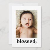 シンプル金ゴールドクロスカスタムス写真賛美Baptism サンキューカード (正面)