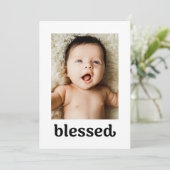 シンプル金ゴールドクロスカスタムス写真賛美Baptism サンキューカード (スタンド正面)