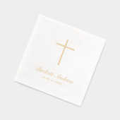 シンプル金ゴールドクロススクリプト 箔ナプキン (左)