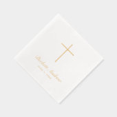 シンプル金ゴールドクロススクリプト 箔ナプキン (右)