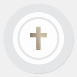 シンプル金ゴールドクロスフェイクフォイル ラウンドシール