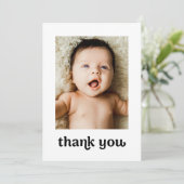 シンプル金ゴールドクロスモダン2ベビー写真バプテスマ サンキューカード (スタンド正面)