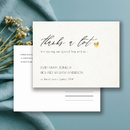 シンプル金ゴールドグエレガントレータイポグラフィありがとう ポストカード