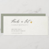 シンプル金ゴールドグエレガントレータイポグラフィありがとう 招待状 (正面/裏面)