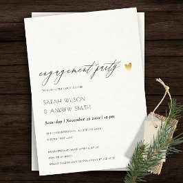 シンプル金ゴールドグエレガントレータイポグラフィ婚約 招待状