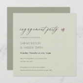 シンプル金ゴールドグエレガントレータイポグラフィ婚約 招待状 (正面/裏面)