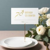 シンプル金ゴールドグエレガントレータイポグラフィ70誕生日 プレイスカード