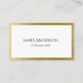 シンプル金ゴールドグエレガントレータイポグラフィ70誕生日 名刺 (裏面)