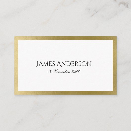 シンプル金ゴールドグエレガントレータイポグラフィ70誕生日 名刺 (裏面)