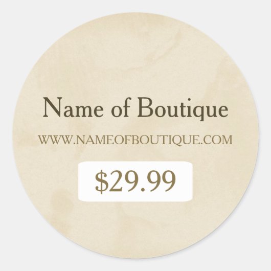 シンプル金ゴールドグランジブモダンティック価格ラベル ラウンドシール (正面)