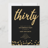 シンプル金ゴールドグリッタータイプ30歳の誕生日パーティー 招待状 (正面)