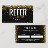 シンプル金ゴールドグリッターフレンドカードの参照 名刺 (正面/裏面)