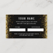 シンプル金ゴールドグリッターフレンドカードの参照 名刺 (裏面)