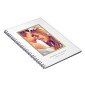 シンプル金ゴールドグリッターフレーム結婚写真 ノートブック (右側)