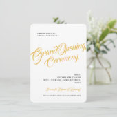 シンプル金ゴールドグリッター企業のグランドオープンインビテ 招待状 (スタンド正面)