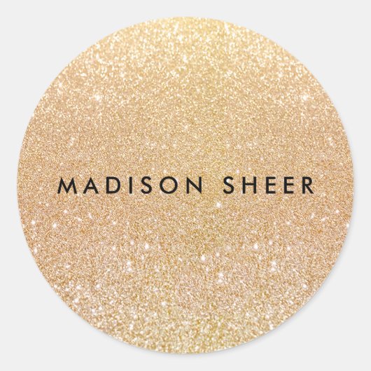 シンプル金ゴールドグリッター ラウンドシール (正面)