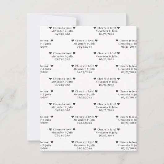 シンプル金ゴールドシルクリボンバナ結婚ーの座席表 招待状 (裏面)