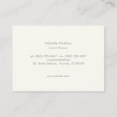 シンプル金ゴールドスエレガントターイベントプランナークリームホワイト 名刺 (裏面)