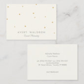 シンプル金ゴールドスエレガントターイベントプランナークリームホワイト 名刺 (正面/裏面)