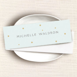 シンプル金ゴールドスエレガントターズパステルブルー スキニー名刺
