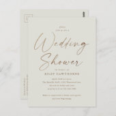 シンプル金ゴールドスクリプトウェディングシャワー ポストカード (正面/裏面)