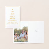 シンプル金ゴールドスクリプトクリスマスツリー 箔カード (ディスプレー)