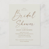 シンプル金ゴールドスクリプトブライダルシャワー ポストカード (正面)