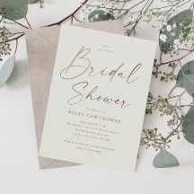 シンプル金ゴールドスクリプトブライダルシャワー