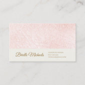 シンプル金ゴールドスクリプト付きパールピンクエレガントサテン 名刺 (正面)