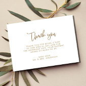 シンプル金ゴールドスクリプト写真結婚のサンキューカード カード